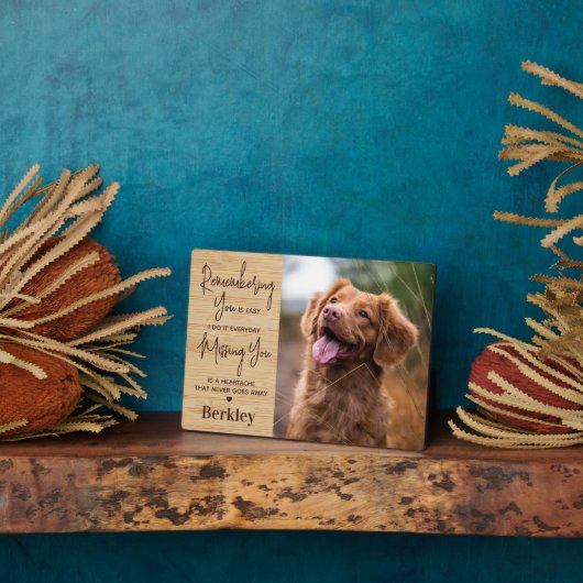 Pet Memorial Personalized Dog Remembrance Wood Fotoplaat (Zijkant)