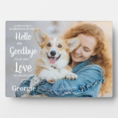 Pet Memorial Personalized Herdenking Dog Foto Pl. Fotoplaat (voorkant)