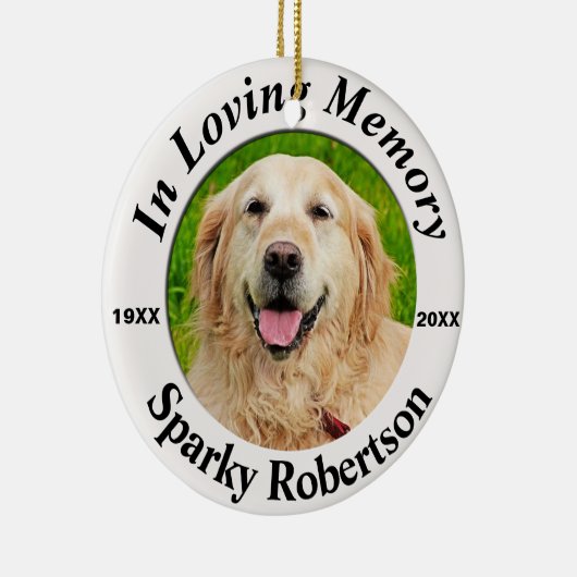 Pet Memorial Personalized Keramisch Ornament (Rechts)