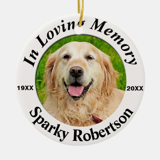 Pet Memorial Personalized Keramisch Ornament (Voorkant)