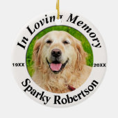Pet Memorial Personalized Keramisch Ornament (Achterkant)