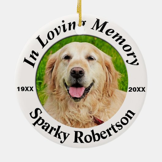 Pet Memorial Personalized Keramisch Ornament (Achterkant)