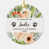 Pet Memorial Personalized Loss of Dog Farmhouse Keramisch Ornament (Achterkant)