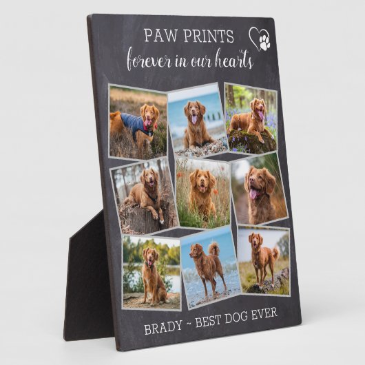 Pet Memorial Personalized Paw Prints Dog Foto Fotoplaat (Zijkant)