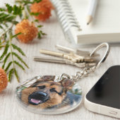 Pet Memorial Personalized Pet Loss Gift Dog Foto Sleutelhanger (Voorkant Rechts)