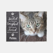 Pet Memorial Personalized Photo Cat Remembryo Fleece Deken (Voorkant (Horizontaal))