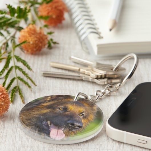 Pet Memorial Personalized Rainbow Bridge Dog Foto Sleutelhanger (Voorkant Rechts)