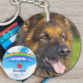 Pet Memorial Personalized Rainbow Bridge Dog Foto Sleutelhanger