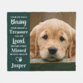 Pet Memorial Personalized Remembrance Dog Foto Fleece Deken (Voorkant (Horizontaal))