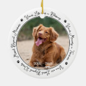 Pet Memorial Personalized Remembrance Dog Foto Keramisch Ornament (Achterkant)
