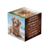 Pet Memorial Personalized Remembrance Dog Foto Kubus (Voorkant hoekig)