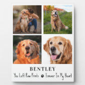 Pet Memorial Persoonlijk 4 Foto Collage Dog Fotoplaat (Voorkant)