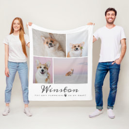 Pet Memorial Persoonlijke fotocollage Fleece Deken