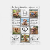 Pet Memorial Persoonlijke fotocollage Fleece Deken (Voorkant)