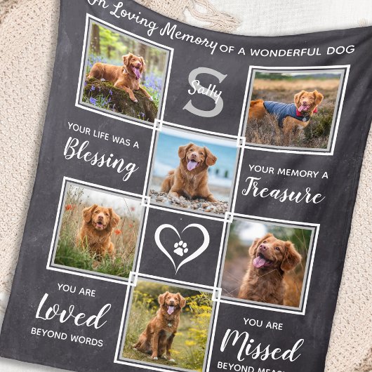 Pet Memorial Persoonlijke fotocollage Fleece Deken