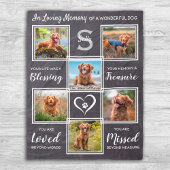 Pet Memorial Persoonlijke fotocollage Fleece Deken