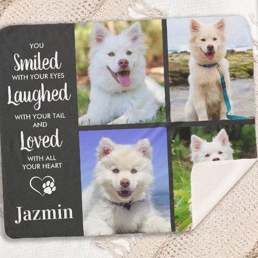 Pet Memorial Persoonlijke fotocollage Sherpa Deken