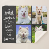 Pet Memorial Persoonlijke fotocollage Sherpa Deken (Voorkant (horizontaal))