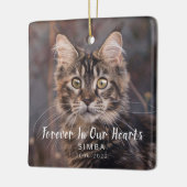 Pet Memorial Persoonlijke kat Foto Keramisch Ornament (Links)