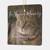 Pet Memorial Persoonlijke kat Foto Keramisch Ornament (Links)