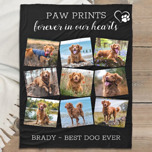 Pet Memorial Pet Loss 9 Foto's Herdenking Dog Fl Fleece Deken