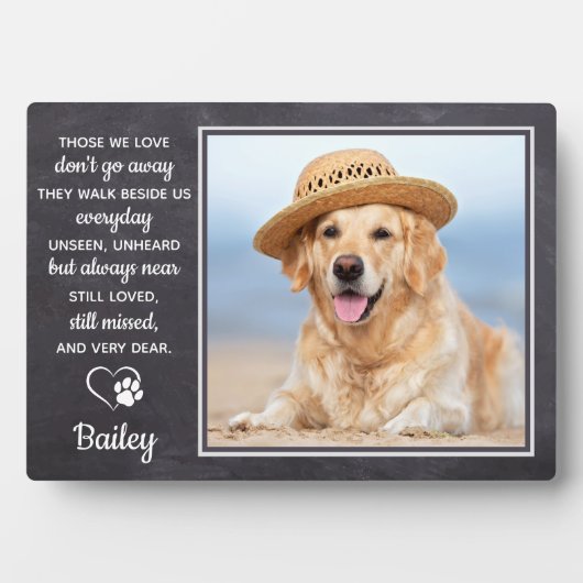 Pet Memorial Pet Loss Gift Personalized Dog Foto Fotoplaat (voorkant)