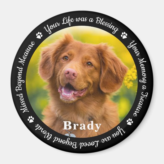 Pet Memorial Pet Loss Gift Remembrance Dog Foto Magneet (Voorkant)