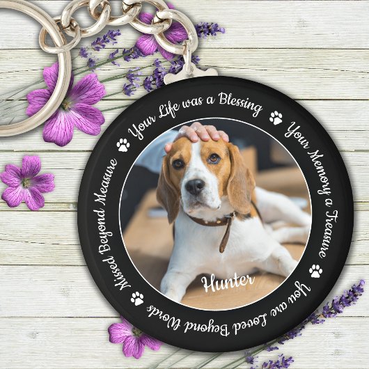 Pet Memorial Pet Loss Herdenking Dog Foto Sleutelhanger