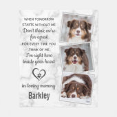 Pet Memorial Pet Loss Herdenking Foto Collage Fleece Deken (Voorkant)