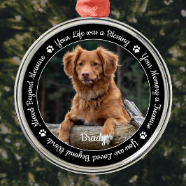 Pet Memorial Pet Loss Herdenking Gift Dog Foto Metalen Ornament