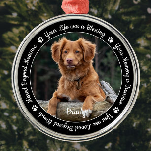 Pet Memorial Pet Loss Herdenking Gift Dog Foto Metalen Ornament