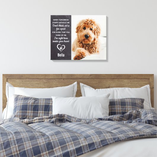 Pet Memorial - Pet Loss Keepomwille Dog Foto Canvas Afdruk (Insitu (Slaapkamer))