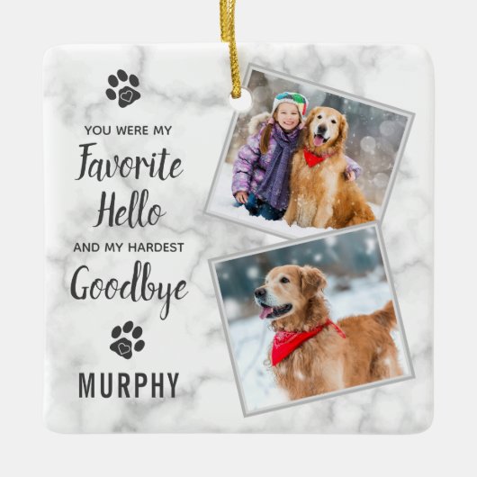 Pet Memorial Pet Loss Keepomwille Dog Foto Keramisch Ornament (Voorkant)