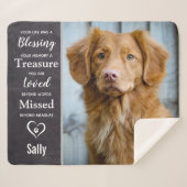 Pet Memorial Pet Loss Keepomwille Dog Foto Sherpa Deken (Voorkant (horizontaal))