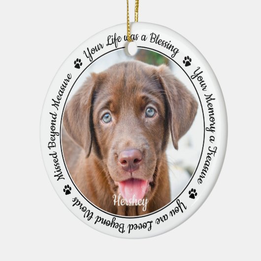 Pet Memorial Pet Loss Keepomwille Gift Dog Foto Keramisch Ornament (Links)
