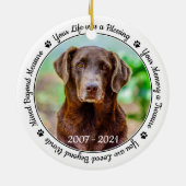 Pet Memorial Pet Loss Keepomwille Gift Dog Foto Keramisch Ornament (Achterkant)