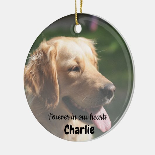 Pet Memorial Pet Loss Keepomwille Gift Dog Foto Keramisch Ornament (Links)