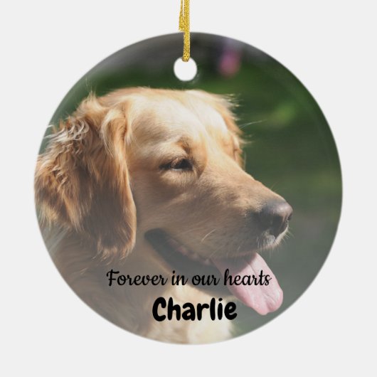 Pet Memorial Pet Loss Keepomwille Gift Dog Foto Keramisch Ornament (Achterkant)