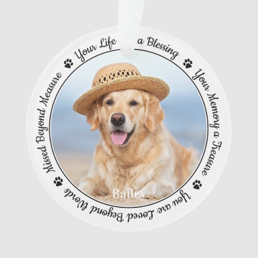 Pet Memorial Pet Loss Keepomwille Gift Dog Foto Ornament (voorkant)