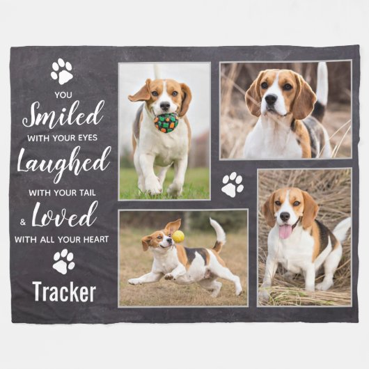 Pet Memorial Pet Loss Keepomwille Photo Collage Fleece Deken (Voorkant (Horizontaal))