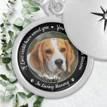 Pet Memorial Pet Loss Keepomwille Sympathie Foto Locket Ketting<br><div class="desc">Eer je beste vriend met een aangepast ketting van het gedenkteken voor huisdieren. Dit unieke ketting van het gematigde huisdier is het perfecte geschenk voor jezelf, familie of vrienden om eer te bewijzen aan je geliefde. Deze hondgedenkplaats is voorzien van een eenvoudig zwart-wit ontwerp met decoratief script. Citaat "Als Liefde...</div>