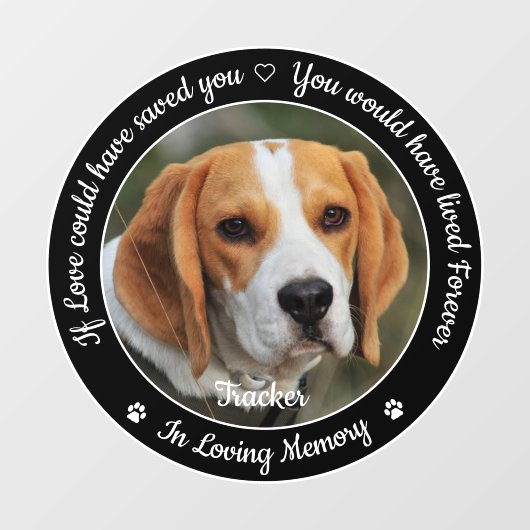 Pet Memorial Pet Loss Keepomwille Sympathie Foto Raamsticker (Vel)
