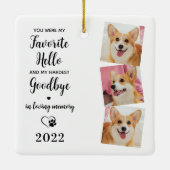 Pet Memorial Pet Loss Personalized 3 Dog Foto Keramisch Ornament (Achterkant)
