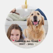 Pet Memorial Pet Loss Personalized Dog Foto Keramisch Ornament (Achterkant)