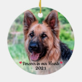Pet Memorial Pet Loss Personalized Dog Foto Keramisch Ornament (Achterkant)