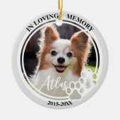 Pet Memorial Pet Loss Personalized Dog Foto Keramisch Ornament (Voorkant)