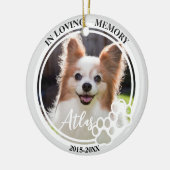 Pet Memorial Pet Loss Personalized Dog Foto Keramisch Ornament (Links)