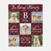 Pet Memorial Pet Loss Red Pset Unique 5 Dog Photo Fleece Deken (Voorkant)