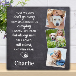 Pet Memorial Pet Loss Sympathie Gift 3 Dog Foto Fotoplaat