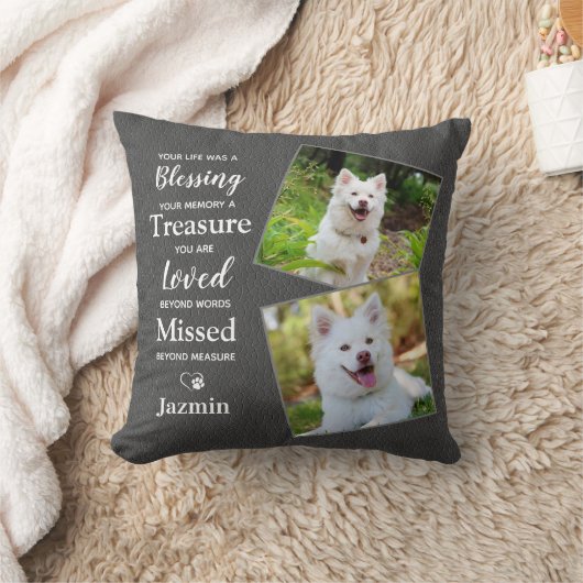 Pet Memorial - Pet Sympathia Quote - Dog Pet Photo Kussen (Deken)